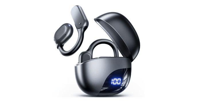 VEATOOL Wireless Earbuds Open Ear Headphone Sport, Bluetooth 5.3 Earbud, 80Hrs Earphone with Earhook, Noise Cancelling Mic,Light Weight Comfortable Fit,Suitable for Running,Workouts