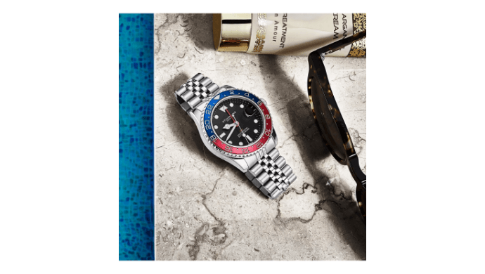 Stuhrling Meridian 3968 Men s GMT Diver Watch - Quartz Movement, 42mm Stainless Steel Case, Black Dial, Red/Blue Bezel thumbnail 4
