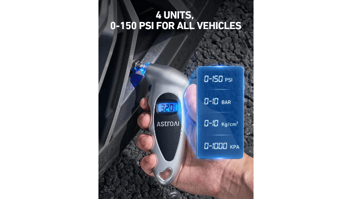 AstroAI Digital Tire Pressure Gauge 150PSI, ±1PSI Accuracy for Car Truck thumbnail 2