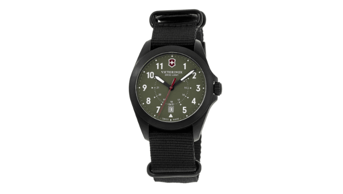 New Victorinox Swiss Army Heritage Quartz Green Dial Fabric Men's Watch 241972