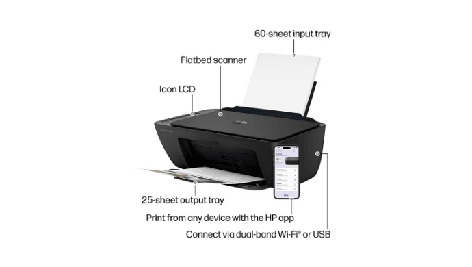 HP DeskJet 2955 Wireless All-in-One Color Printer Scanner Copier (A24HJA) thumbnail 5