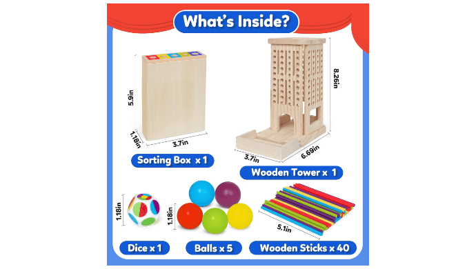 Wooden Sorting Toy Montessori Color & Shape Sorter Class Activity thumbnail 2