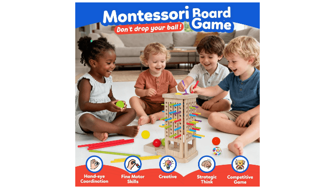 Wooden Sorting Toy Montessori Color & Shape Sorter Class Activity thumbnail 3