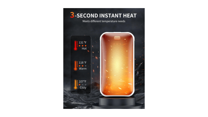 Lerat Hand Warmers Rechargeable 2 Pack, Portable Electric Hand Warmer Max 131℉, Reusable Slim Pocket Heater Handwarmers, Gifts for Men, Women, Outdoor, Golf, Camping, Hunting Essentials thumbnail 2