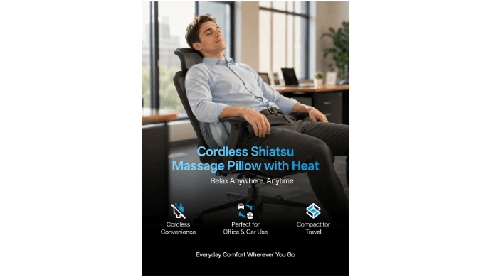 OmyGuard Cordless Shiatsu Massage Pillow with Heat thumbnail 3