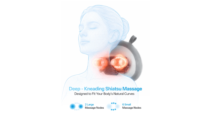 OmyGuard Cordless Shiatsu Massage Pillow with Heat thumbnail 5
