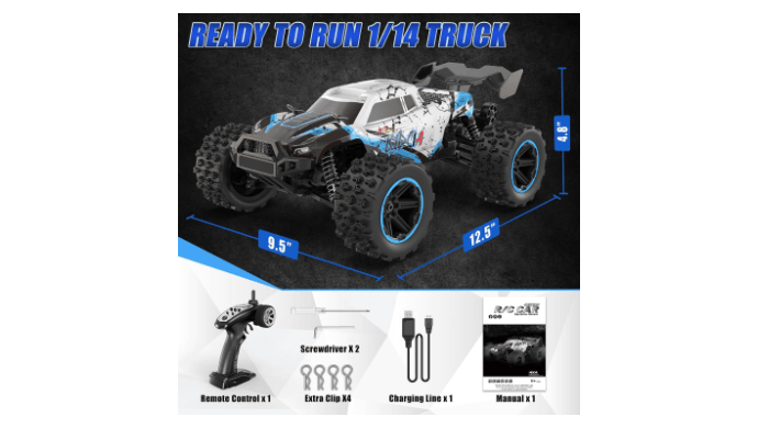 1/14 Fast RC Cars for Adults and Boys, 50 KPH 4WD Offroad RC Truck thumbnail 2