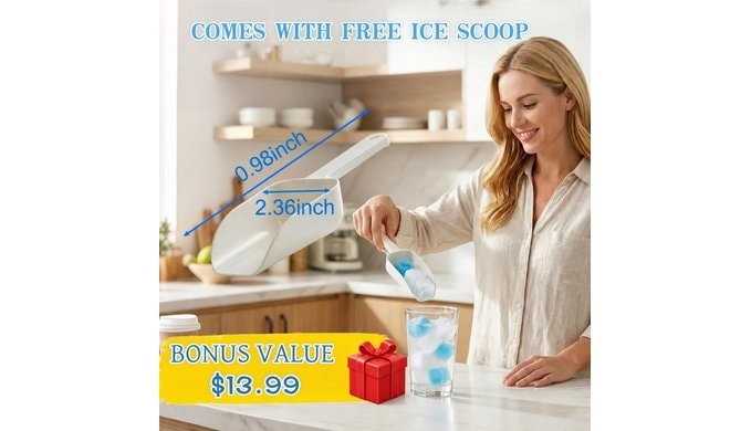 400 Pack Reusable Ice Cubes for Drinks with Ice Scoop thumbnail 3