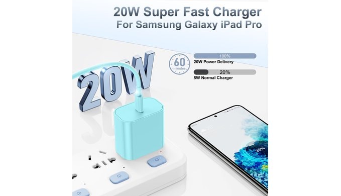 iPhone 18 17 16 15 Fast Charger and 6ft 10ft Type C to C Cable Cord Long, USB C Charging Block for Apple iPhone Duo/18 Pro Max/17 Air/16/15 Plus,iPad 12.9 inch/Mini, Wall Plug Power Adapter Cube Brick thumbnail 2