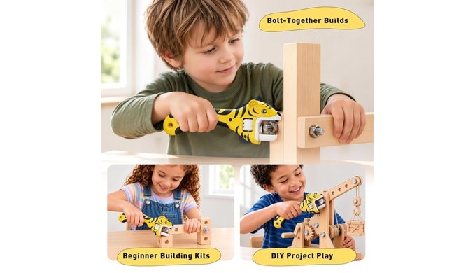 Kids Adjustable Wrench, Tiger-Shaped Real Tool, Ages 3+ thumbnail 5