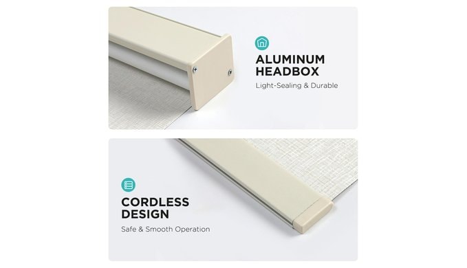 Joydeco Cordless Blackout Roller Shades for Windows, 35" W x 72" H, Beige thumbnail 4