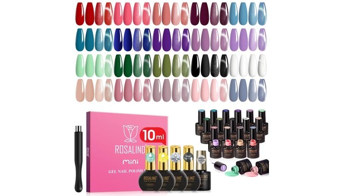 ROSALIND 25pcs All Seasons Colors Gel Nail Polish Set,10mL Base Top Coat