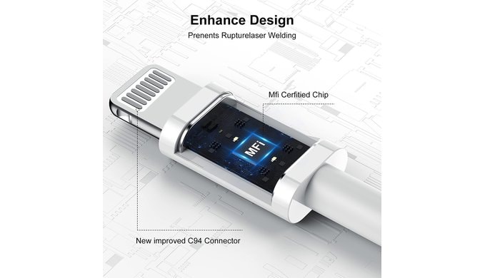 [ Apple MFi Certified ] iPhone Charger 6ft, Long Lightning to USB Cable 6 Feet, Fast Apple Charging Cable Cord 6 Foot for iPhone 14 Pro Max/13 Pro Max/12 Mini/11 Pro/11/XS/XR/8/7/6s/iPad,Air thumbnail 2
