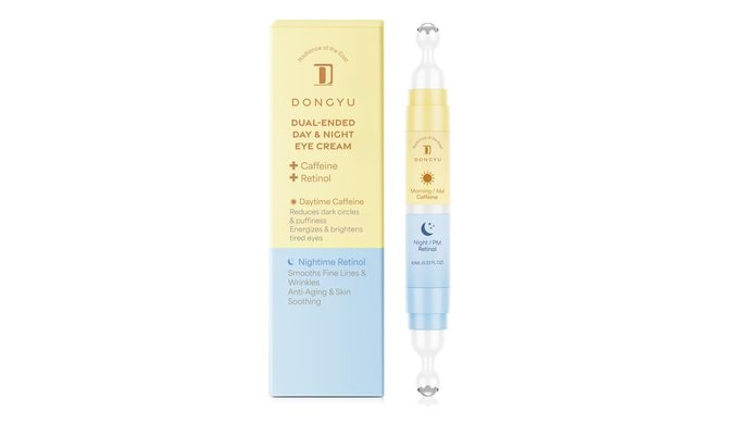 Dongyu Caffeine Eye Cream for Dark Circles: Under Eye Cream with Retinol Caffeine - Reduces Under Eye Bags and Puffiness - Anti-Aging & Firming Treatment （Blue Yellow）