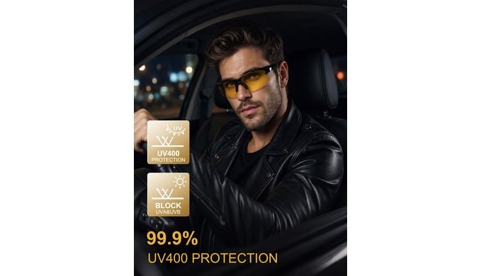 Polarized Night Driving Vision Glasses for Men Women, Yellow Lens thumbnail 2