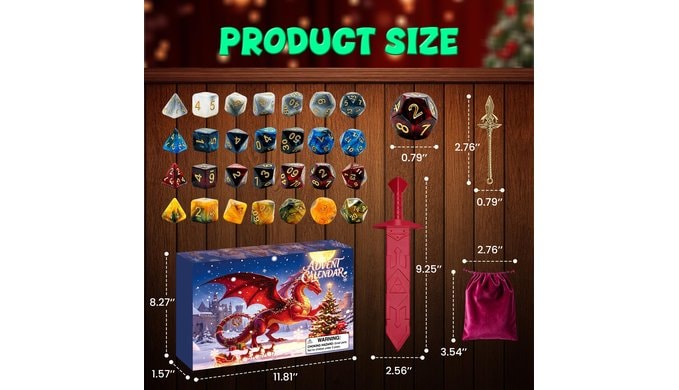 DND Dice Advent Calendar 2026, 24 Days Christmas Countdown Calendar, Surprise D&D Gifts for Dice Goblin, Adults, Teens & Kids, DND Polyhedral Dice Sets for Dungeons and Dragons TTRPG Fan, MTG, Role Playing Table Game Christmas Advent Calendar 2026 thumbnail 2
