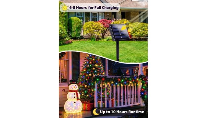 Solar Christmas Lights Outdoor 4 Pack 152FT 400LED String Lights Multicolor thumbnail 3