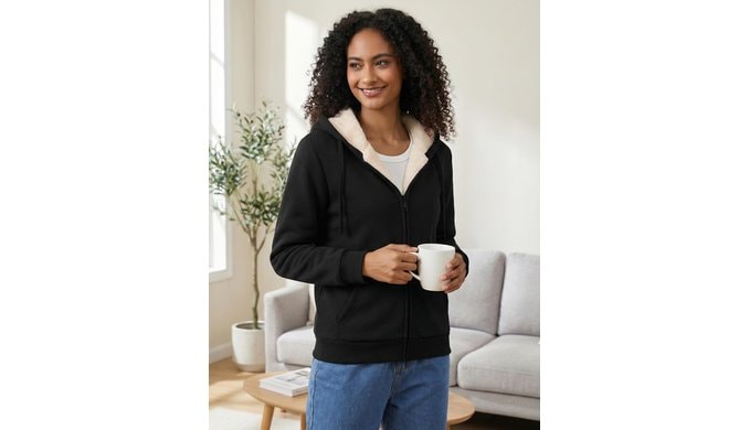 Bumeex Women's Fleece Lined Zip Up Hoodie Jacket Cozy Warm Sweatshirt Coat(No Pilling,No Fade for Long-Lasting Wear) thumbnail 2