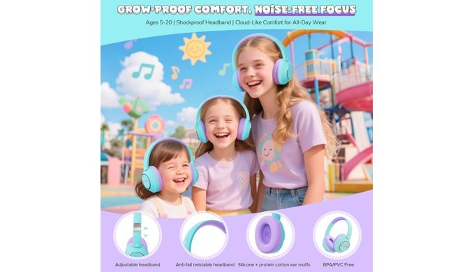 Steellumen Active Noise Cancelling Headphones for Kids Toddler Travel thumbnail 5