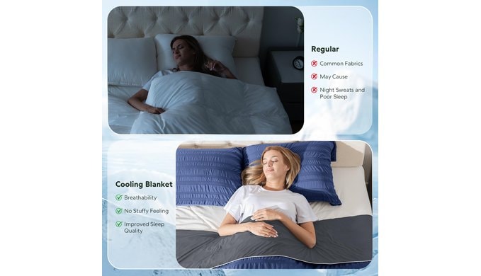 Summer Cooling Blanket for Hot Sleepers - King Size, 90"x108" thumbnail 3