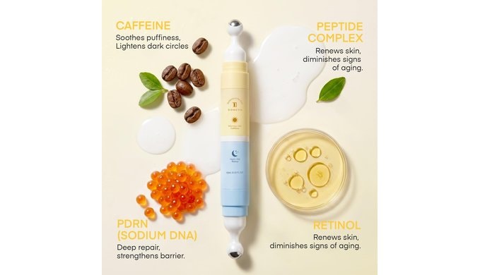 Dongyu Caffeine Eye Cream for Dark Circles: Under Eye Cream with Retinol Caffeine - Reduces Under Eye Bags and Puffiness - Anti-Aging & Firming Treatment （Blue Yellow） thumbnail 5