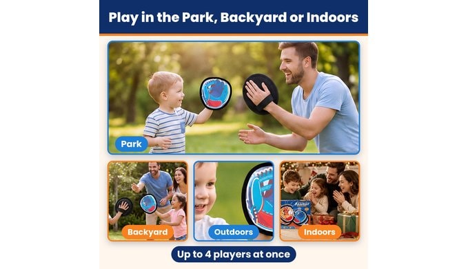 Velcro Ball and Catch Game Outdoor Toys for Kids Ages 3-12+ thumbnail 3