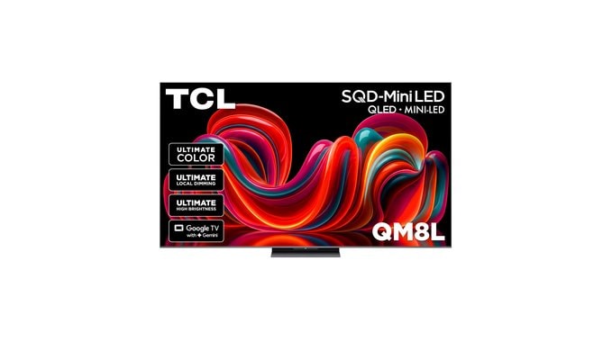 TCL 65 Inch QM8L Series SQD-Mini LED QLED 4K Smart Google TV 65QM8L, 144Hz