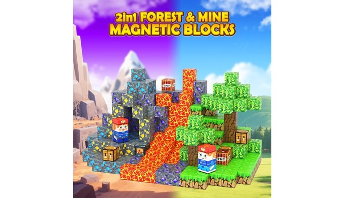 Toyvimo Magnetic Blocks 100PCS Kids Toys Magnetic Building Blocks Build Mine Magnet World Craft Cubes Boys Toys Ages 3-5 4-6 5-7 6-8, 3-12 Year Old Boy Birthday Gifts thumbnail 4