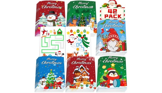 42 Pack Christmas Coloring Books for Kids, Xmas Party Favors Stockings Goodie Bags Stuffer Filler Bulk Gifts Mini Coloring Books for Boys Girls Holiday Party School Classroom Activity Supplies