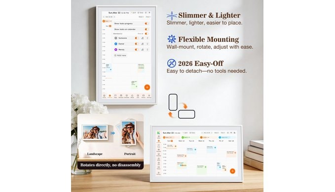 15.6" Digital Calendar Wall Touch Screen Family Planner Picture Frames Sync thumbnail 4