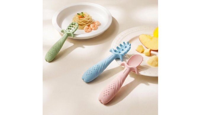 Baby Spoons Self Feeding 6+ Months, Anti-Choke, Silicone, 3-Pack thumbnail 2