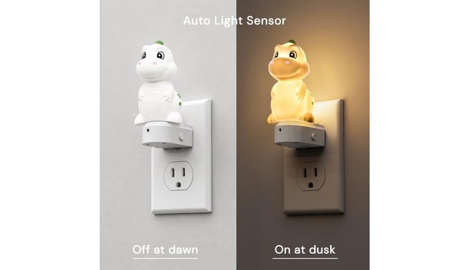 L LOHAS LED Plug in Night Light for Kids, 3D Cute Dinosaur Night Lights thumbnail 2