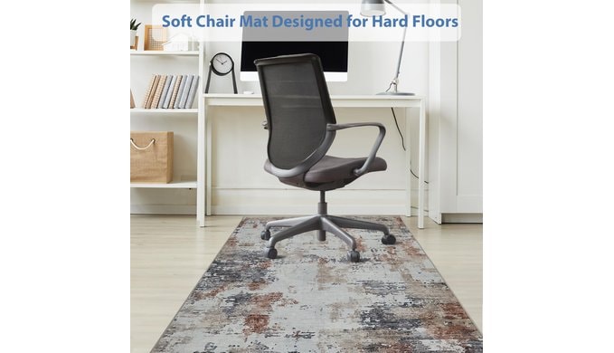 Office Chair Mat for Hardwood Floor, 0.2” Thick Non-Slip Desk Rug, Silent Glide Floor Protector for Rolling Chairs, Easy-Clean Surface, Silent Glide Mat for Tile & Laminate, Desert Canyon Ember thumbnail 2