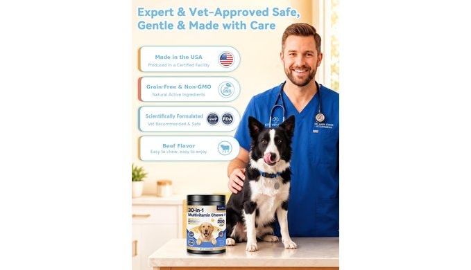 30-in-1 Dog Vitamins and Supplements, Complete Dog Multivitamin, Beef 200ct thumbnail 4