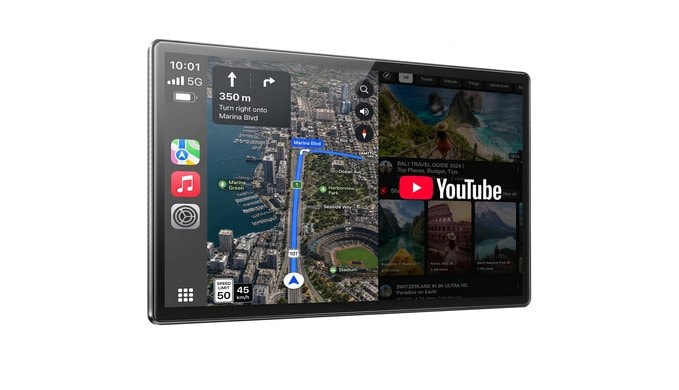LAMTTO 11'' Portable Carplay Screen with YouTube/TikTok, Backup Camera