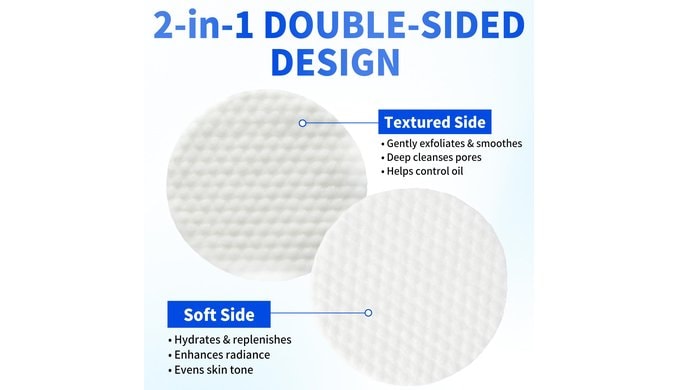 MRLILEI BHA Salicylic Acid Toner Pads with Pore Care, Dual-Textured Exfoliating Pads with Glycolic Acid & Niacinamide, Daily Facial Skincare for All Skin Types, 70 Pads + 4 Trial Pads thumbnail 3