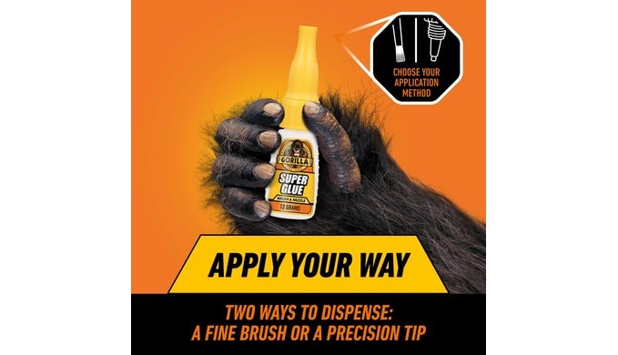 Gorilla Super Glue, Brush and Nozzle Two-Way Applicator, Clear, 12 g thumbnail 2