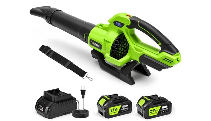 Leaf Blower, Handheld Electric Leaf Blower with 5 Speed Modes, Green