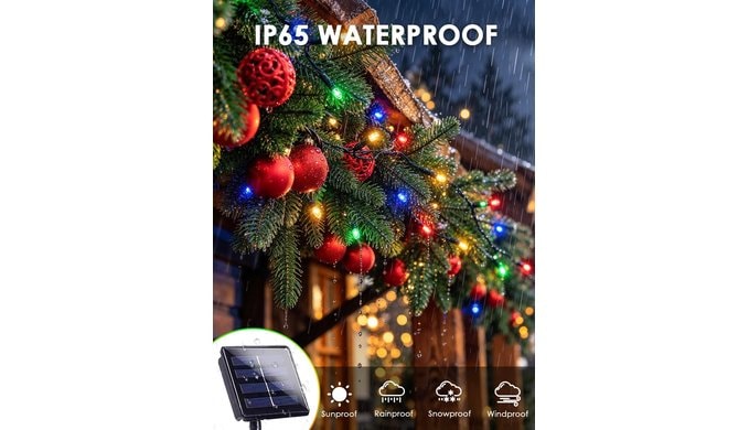 Solar Christmas Lights Outdoor 4 Pack 152FT 400LED String Lights Multicolor thumbnail 4