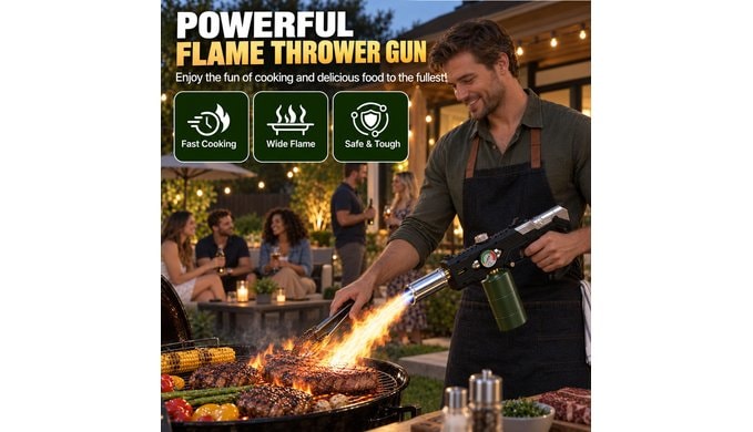 CSA Certified Propane Torch Gun- 45000 BTU Grill & Steak Searing Torch thumbnail 2