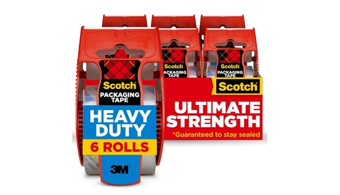 Scotch Heavy Duty Packing Tape, 1.88 in x 800 in, 6 Rolls