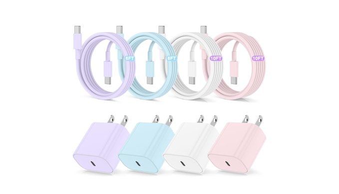 iPhone 18 17 16 15 Fast Charger and 6ft 10ft Type C to C Cable Cord Long, USB C Charging Block for Apple iPhone Duo/18 Pro Max/17 Air/16/15 Plus,iPad 12.9 inch/Mini, Wall Plug Power Adapter Cube Brick