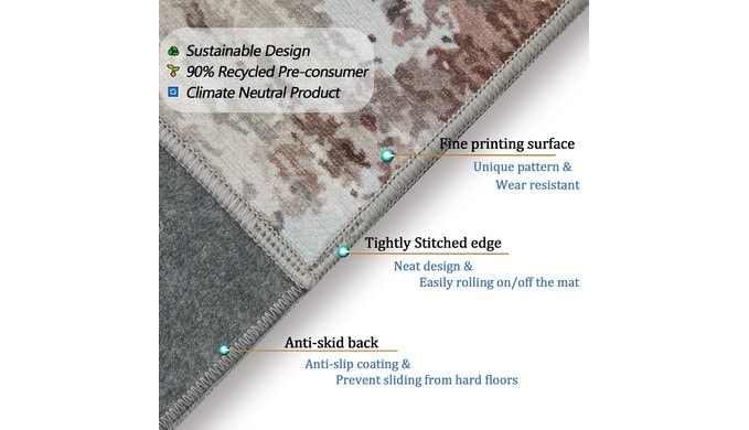Office Chair Mat for Hardwood Floor, 0.2” Thick Non-Slip Desk Rug, Silent Glide Floor Protector for Rolling Chairs, Easy-Clean Surface, Silent Glide Mat for Tile & Laminate, Desert Canyon Ember thumbnail 4