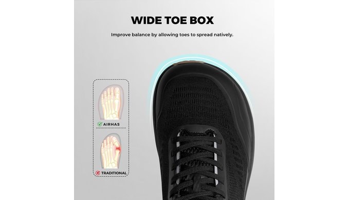 AIRHAS Mens Wide Toe Box Gym Shoes Low Drop Sneakers thumbnail 4