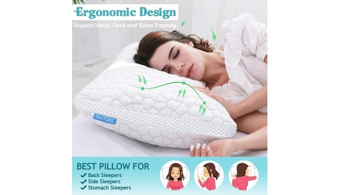 Pillows Queen Size Set of 2, Adjustable Loft, Rayon Derived from Bamboo thumbnail 4