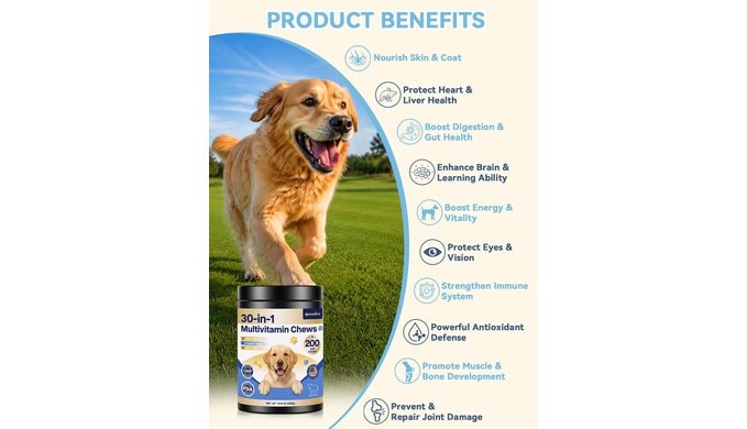 30-in-1 Dog Vitamins and Supplements, Complete Dog Multivitamin, Beef 200ct thumbnail 2