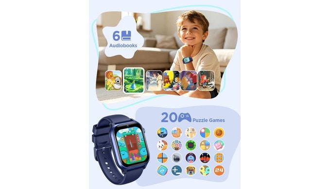 Kids Smartwatch No App Needed Fitness Tracker Flashlight 20 Games Blue thumbnail 5