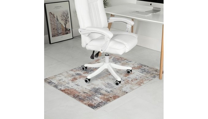 Office Chair Mat for Hardwood Floor, 0.2” Thick Non-Slip Desk Rug, Silent Glide Floor Protector for Rolling Chairs, Easy-Clean Surface, Silent Glide Mat for Tile & Laminate, Desert Canyon Ember