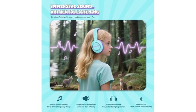 Steellumen Active Noise Cancelling Headphones for Kids Toddler Travel thumbnail 3