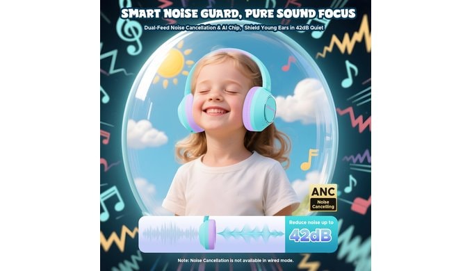 Steellumen Active Noise Cancelling Headphones for Kids Toddler Travel thumbnail 2